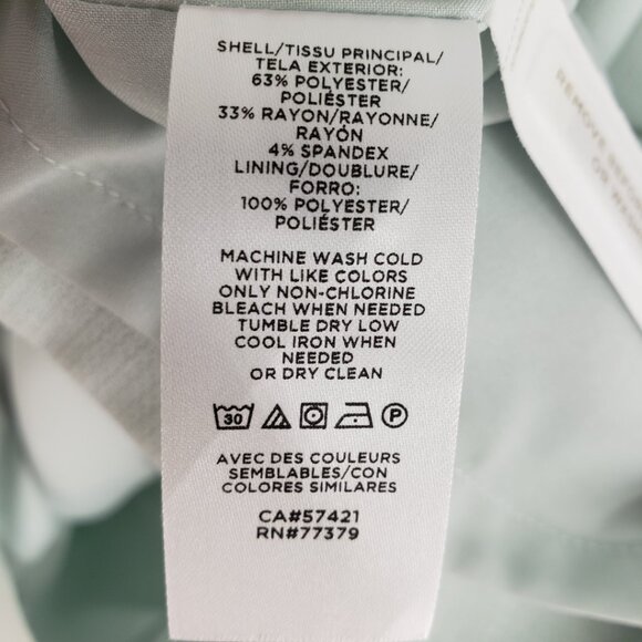 Ann Taylor Ruffle Trim Sheath Dress 6 Womens Sleeveless Light Mint Green NEW - Picture 12 of 13